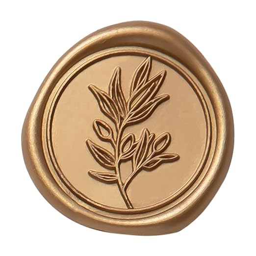 PONATIA Antique Gold Wax Seal Stickers - 50 Pcs Self- Adhesive Wedding Seal Stickers, Perfect for Wedding Invitation Cards, Envelopes Christmas Cards, Gift Wrapping, Party Menu Decor