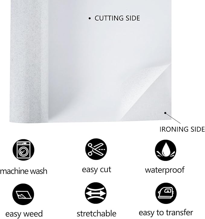 FUNKAKA Glitter White HTV Heat Transfer Vinyl Rolls, 12" x 8ft PU Iron on Vinyl for T-Shirt White Glitter HTV Vinyl for All Cutter Machines Easy to Cut & Weed for Heat Vinyl Design