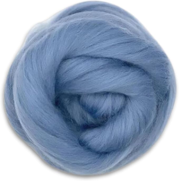 Revolution Fibers Dyed Corriedale Wool | 8.2 Ounces of Premium Combed Wool Top | 26 Micron, 100% Pure Corriedale Wool Roving, Ethically Sourced (Blue Dream)