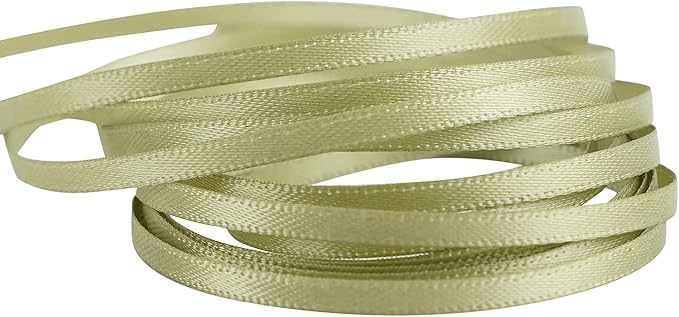 HUIHUANG Solid Color Satin Ribbon 1/8 inch x 100 Yards Roll Ribbon Double Faced for Crafts Gift Wrapping DIY Bows Invitation Card (Spring Green/Sage)