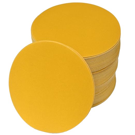 6-Inch No-Hole Hook and Loop Sanding Discs 400-Grit, Random Orbital Sandpaper for Automotive and Woodworking, 100-Pack