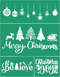 JAJADO JAAJDO Merry Christmas Silk Screen Transfers Christmas Tree Silk Screen Stencils Xmas Bell Ornaments Screen Printing Stencils for Christmas Party Decorations, Coffee Shop, Office, School, Home