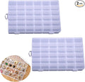 2pcs Plastic Organizer Container Box with Adjustable Dividers, 36 Grids Clear Plastic Parts Organizer Box Compartment Container for Bead, Nail, Jewelry, Art, DIY Crafts, Fishing Tackle, Small Items.