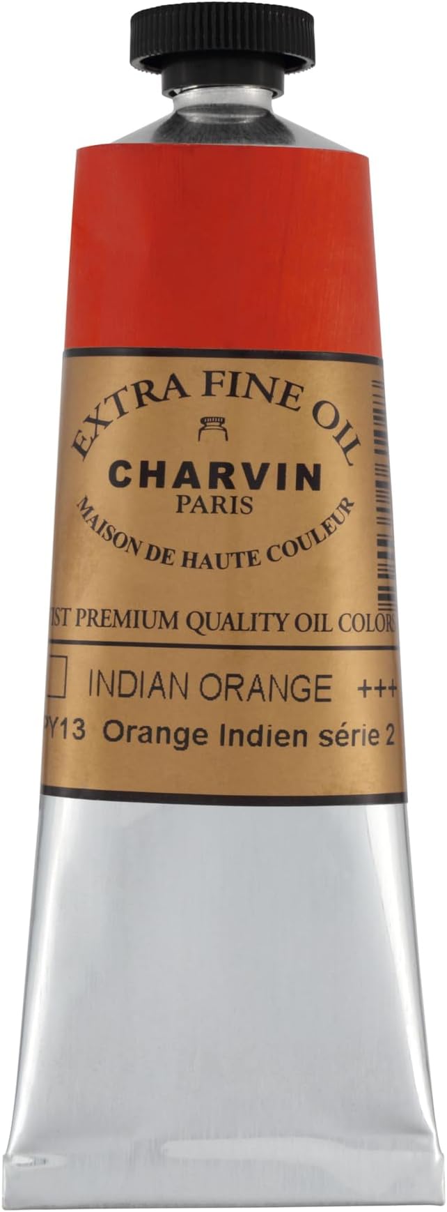 Charvin Extra Fine Oil Paint, Indian Orange 60 mL - Triple-Milled, Rich Texture, Poppy Oil-Based, Light-Fast, Handmade, Archival Quality