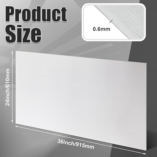 1 Pcs 430 Stainless Steel Sheet Metal 10 x 8 Inches 24GA Metal Plates Panel #4 Brushed Finish Magnetic Mount Board Wall Food Truck Restaurant Crafting Kitchen Floor Trailer Garage Gym