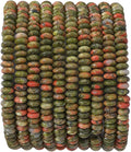 Natural Unakite Disk Stone Beads 4x2mm 160pcs Rondelle Loose Semi Gemstone Beads for Jewelry Making Design