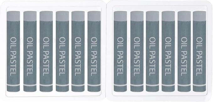 PATIKIL Gray Oil Pastels, 12Pcs Soft Oil Crayons Creamy Pastels Stick Art Supplies for Art Painting Drawing Blending Graffiti for Artists Beginners