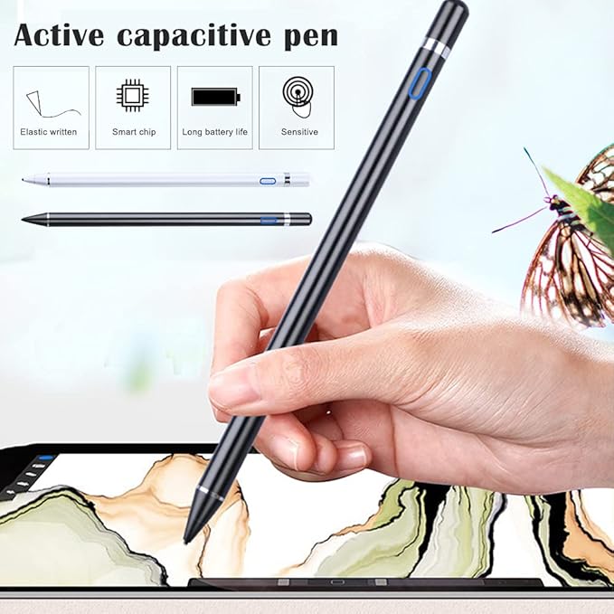 Stylus Pen for iOS Android Touch Screens Pencil Compatible with iPad/iPad Pro/Air/Mini/iPhone/Cellphone/Kindle/Apple Tablet Drawing Pencil (White)