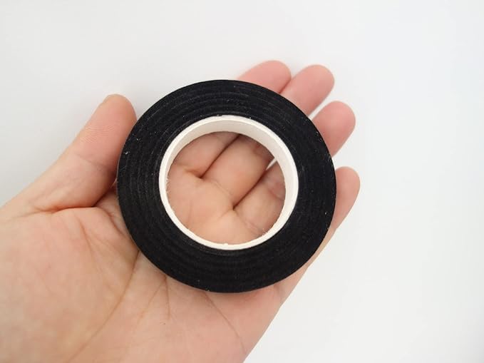 Transun Moo 4 Rolls 1/2 Inch Floral Tapes Florist Wraps for Bouquet Stem and Flowers Making Craft Projects (30 Yards, Black)