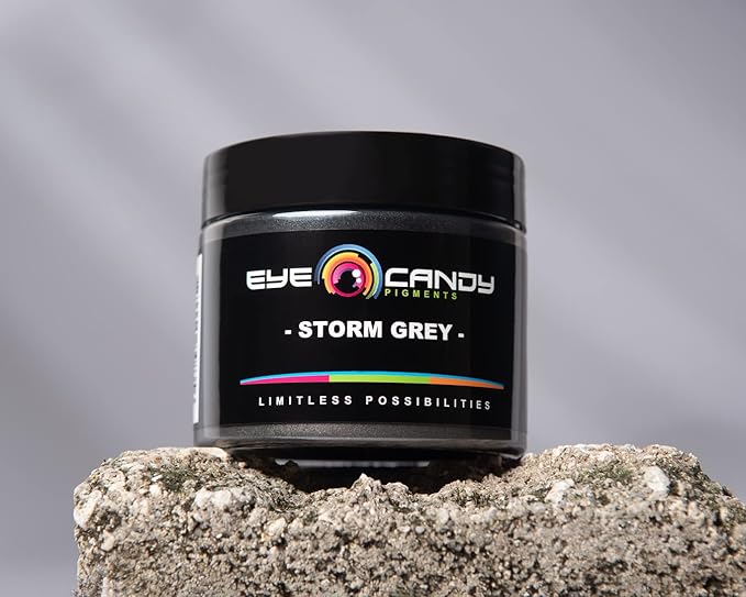 Eye Candy Pigments Premium Grey Mica Powder - Storm Grey (50gr) - for Epoxy, Resin, Soap, Paint, Woodworking, Acrylic Pouring, Bath Bombs, Fishing Lures - DIY Arts and Crafts Additive