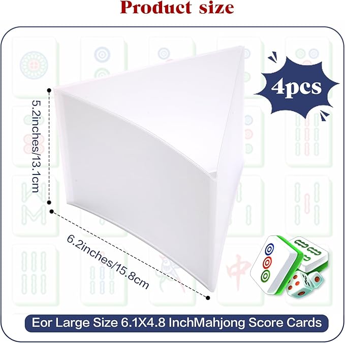 Frosted PVC Mahjong Card Sleeves - Waterproof Protectors for Mahjong Cards 2025, Soft Durable Cover fits 6.3x4.8 inch scorecard, Perfect for Mahjong Tile Set Gifts (Large-8(Included Cards))