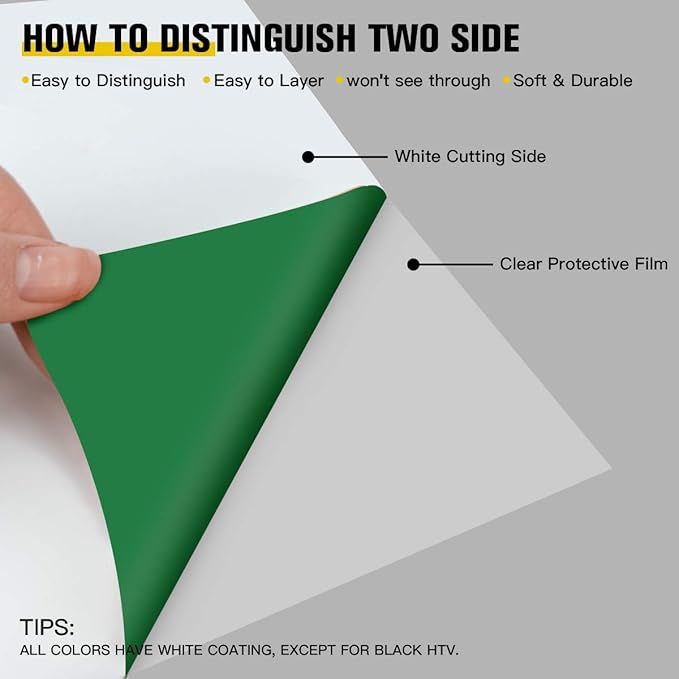 JANDJPACKAGING Green Heat Transfer Vinyl Bundle: 10 Pack 12"x10" Sheets, HTV Vinyl Sheets for Cricut & Silhouette Cameo or Home Iron On Vinyl T-Shirts & Fabrics
