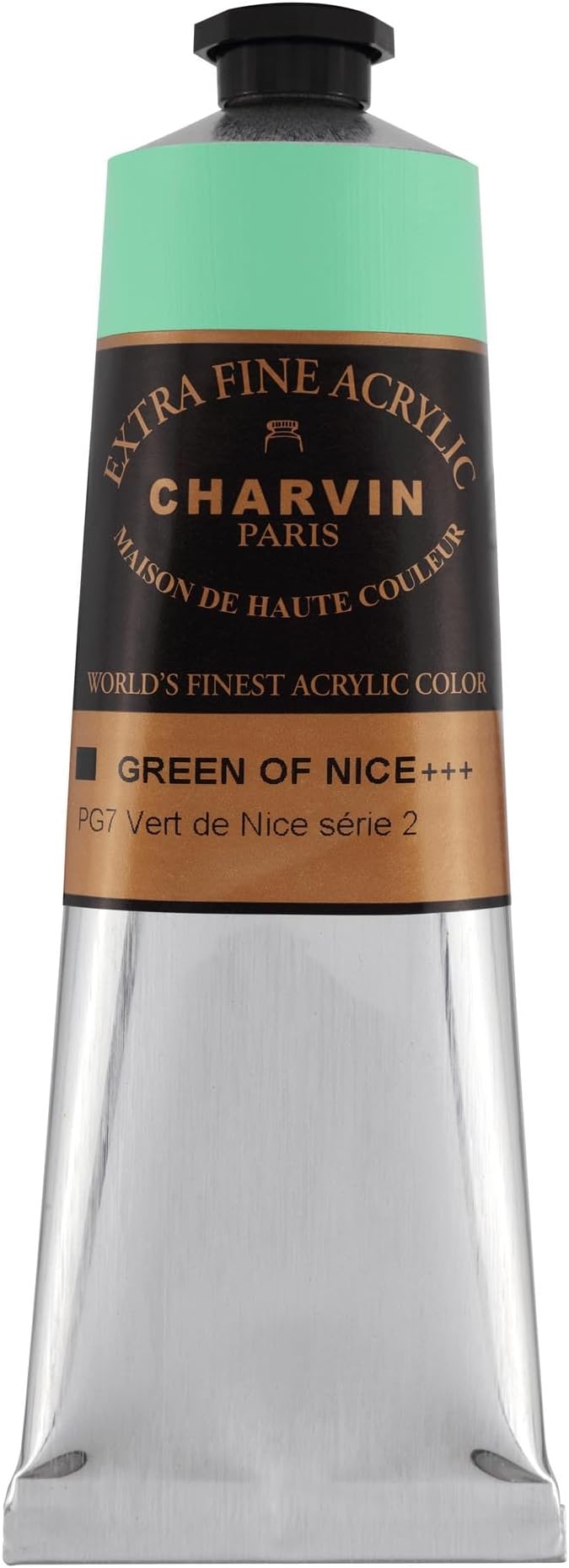 Charvin Extra Fine Professional Acrylic Paint - Green of Nice, 60ml Tube, Triple-Milled, Lightfast Pigments, Open Stock Artist Acrylic Paints in Nature-Inspired Hues