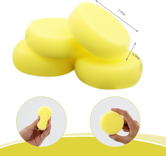 12 Pcs Pottery Sponges, Paint Sponges Tools, Round Big Yellow Sponge for Acrylic Painting, Clay, Craft, Watercolor and More