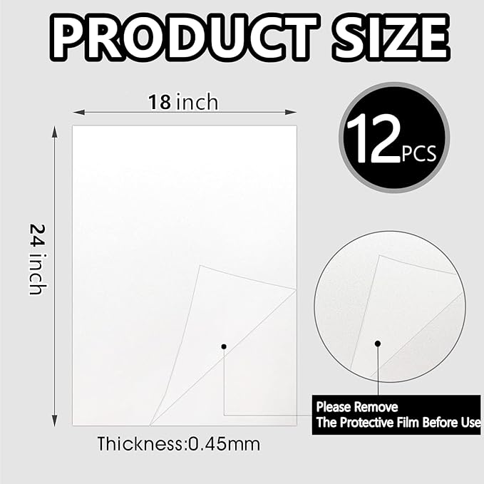 12pcs Sublimation Metal Photo Blanks 18x24 Inch - Make Your Permanent Photo Posters Signs, Sublimation Aluminum Blank for Crafters Small Businesses DIY Enthusiasts (Thickness 0.45mm)