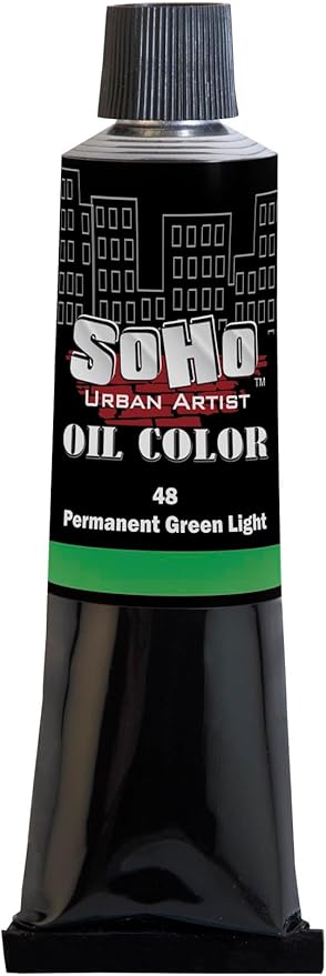 Soho Urban Artist Oil Paint - Permanent Green Light, 170 ml Tube - Best Valued Oil Colors for Painting, Excellent Pigment Load