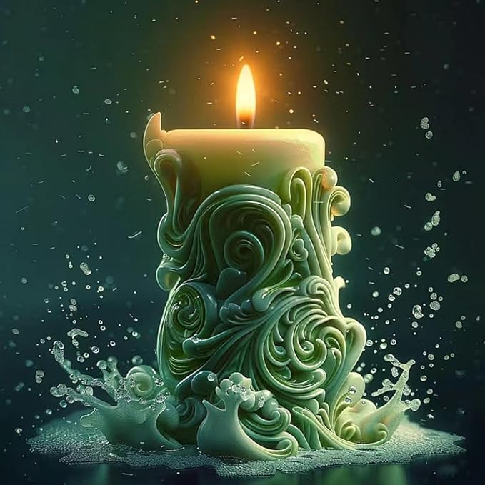 Starfish Shell Cylindrical Candle Mold, Marine Conch Silicone Mold, Wave Epoxy Resin Casting Mold, Chocolate Fudge, DIY Wax Soap, Candle Making Process Essential Materials A