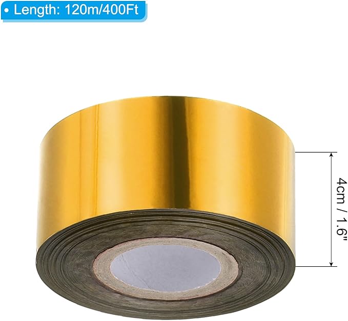 PATIKIL 1.6"x400Ft Hot Stamping Foil Paper,Heat Transfer Hot Stamping Paper Foil Roll for Leather DIY Logo Decor Craft Gift Card Package Scrapbook,Gold