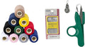 10 Colors Serger Sewing Thread and Small Scissors - 10 Cones Threads of 500 Yards Each Spool | Sewing Clips Quilting Materials Heavy-Duty Sewing Machine Threads and Small Scissors | Lace,Ribbon Yarn