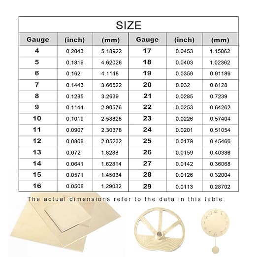 16 Gauge Brass Sheet，H62 Brass Plates Metal 0.047" Thickness x 5.9" Width x 5.9" Lenght, for Models, Crafts, Repairs, Electrical, 2Pcs