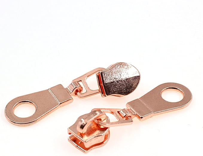 Leekayer #5 Rose Gold Metallic Nylon Coil Zippers by The Yard Bulk 10 Yards Black Tape with 25pcs Rose Gold Sliders for DIY Sewing Tailor Craft Bag(Black)