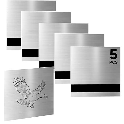 5PCS Laser Engraving Double Color ABS Plastic Sheet,Two-Tone Laserable Engraving Plastic Sheets for Name Badge,Office Label,Laser Artistic Product,Size 11.73" x 11.73",Brushed Silver/Black