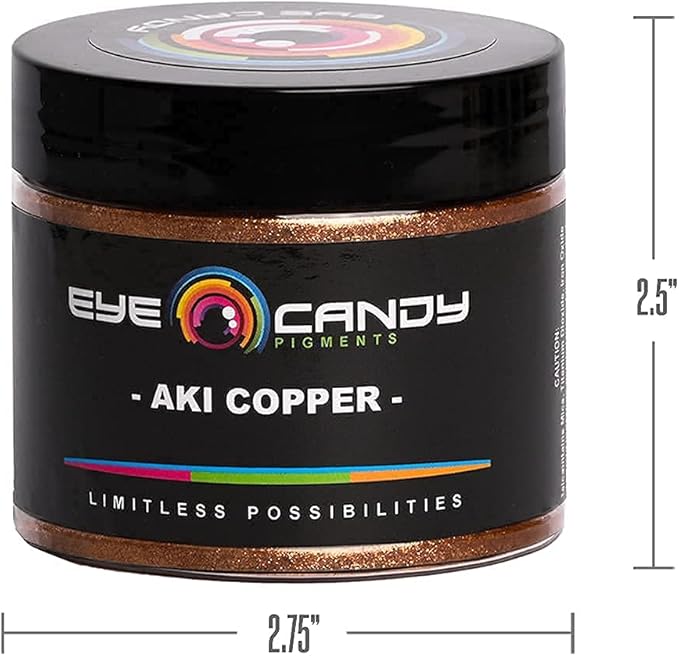 Eye Candy Pigments Premium Copper Mica Powder - AKI Copper (50gr) - for Epoxy, Resin, Soap, Paint, Woodworking, Acrylic Pouring, Bath Bombs, Fishing Lures - DIY Arts and Crafts Additive