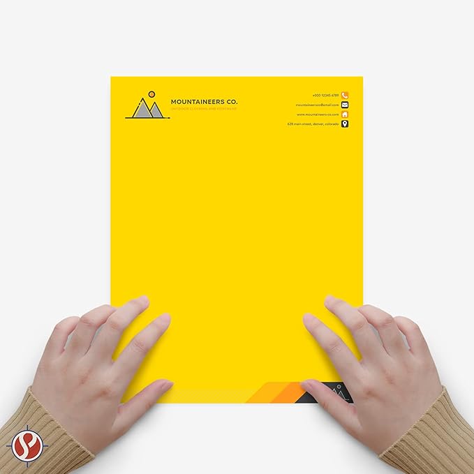 8.5 x 11" Sun Yellow Color Paper Smooth, for School, Office & Home Supplies, Holiday Crafting, Arts & Crafts | Acid & Lignin Free | Regular 20lb Paper - 100 Sheets