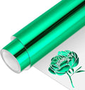 VINYL FROG Metallic Foil HTV Vinyl Roll 12" x5ft Green Chrome Heat Transfer Vinyl Iron on Vinyl Easy to Cut & Weed DIY Heat Press Design for T-Shirts