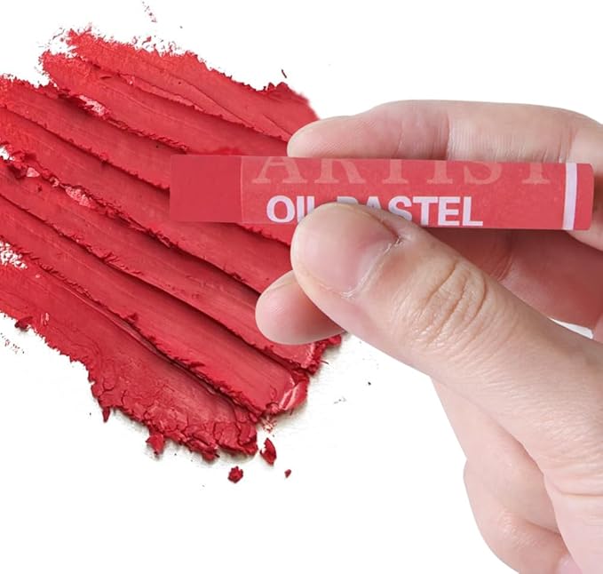 Mifuner Soft Oil Pastels Set (6 Sticks,6 Colors),Colors Heavy Oil Pastels Vibrant and Creamy,Pastel Art Supplies for Artists,Gallery Oil Painting Stick,Beginners,Adult Art Drawing Red