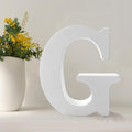 Wood Letters 4.3 Inch, White Unfinished Wood Letters for Graft, Wooden Letters for Wall Decor, Standing Letters for Bedroom, Home, Birthday, Party, DIY Graft (G)
