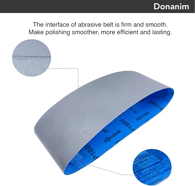 3x21 Belt Sander Sanding Belts 1000 Fine Grit Flexible Silicon Carbide Sander Belts for Knife Sharpening,10-Pack