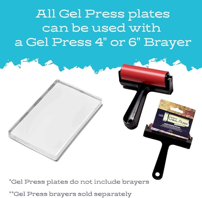 Gel Press Monoprinting Print Plate - 5” X 7” Gel Plate - Printmaking Supplies - Reusable Gel Printing Plate for Press Art for Card Making, Scrapbooking, Journaling, Arts and Crafts, Home Decor