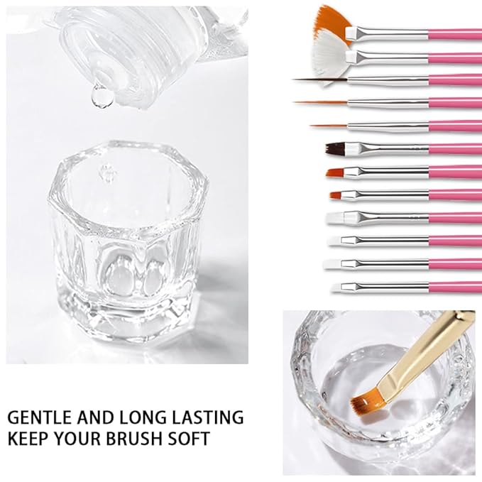 AIJIMEI Acrylic Nail Brush Cleaner Acrylic Brush Cleaner Liquid Acrylic Paint Brush Cleaner Nails Artist Acrylic Brush Cleaner 58ml 2.1 FL.OZ