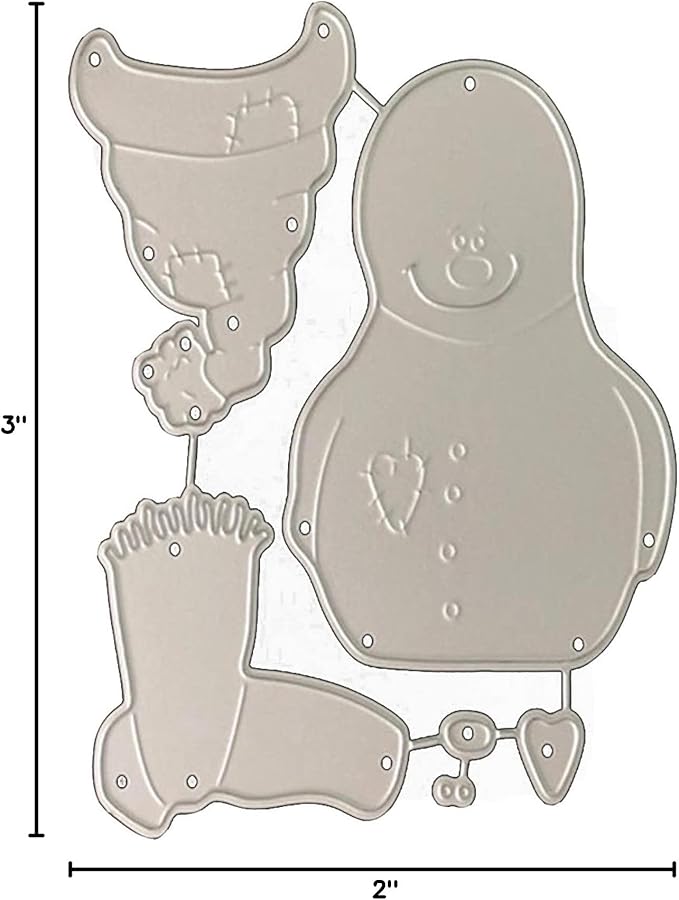 Metal Cutting Dies DIY Merry Christams Embossing Stencil Template Scrapbooking Card Making Mold Photo Album Arts Crafts Tools(6 Pcs Snowman-9.4x6.2cm)