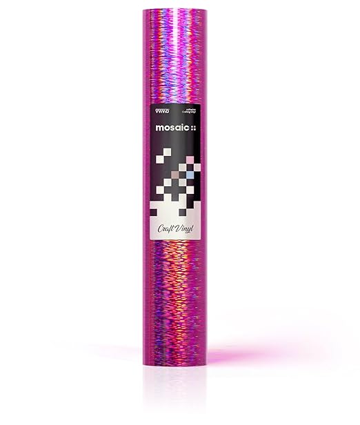 Mosaic+ Rose Pink Brushed Holographic 1ft x 5ft Crafting Vinyl Crinkle-Free 8yr UV Finish Crafting Vinyl, by VViViD