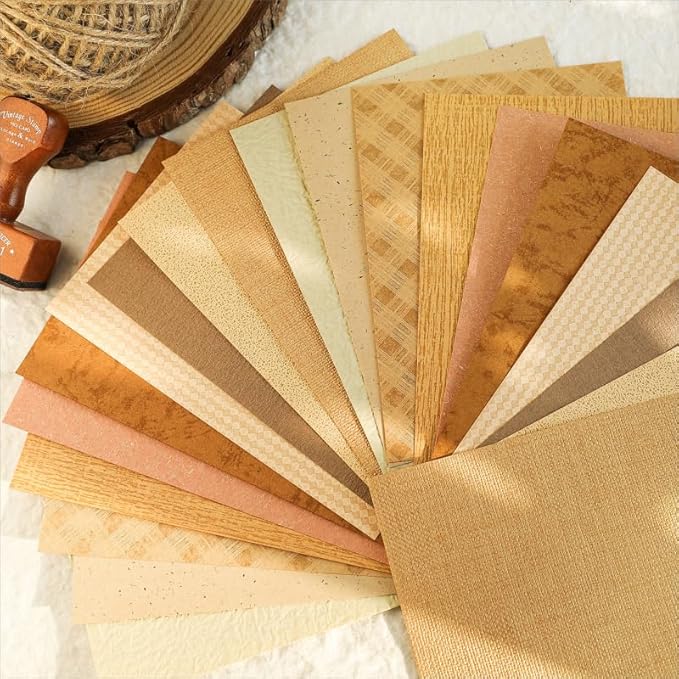 80 Sheets Textured Scrapbook Paper Packs, Assorted Color 120gsm Collage Paper Craft for Art, Scrapbooking, Junk Journals, Card Making, Mixed Media, Journaling, A6 Size