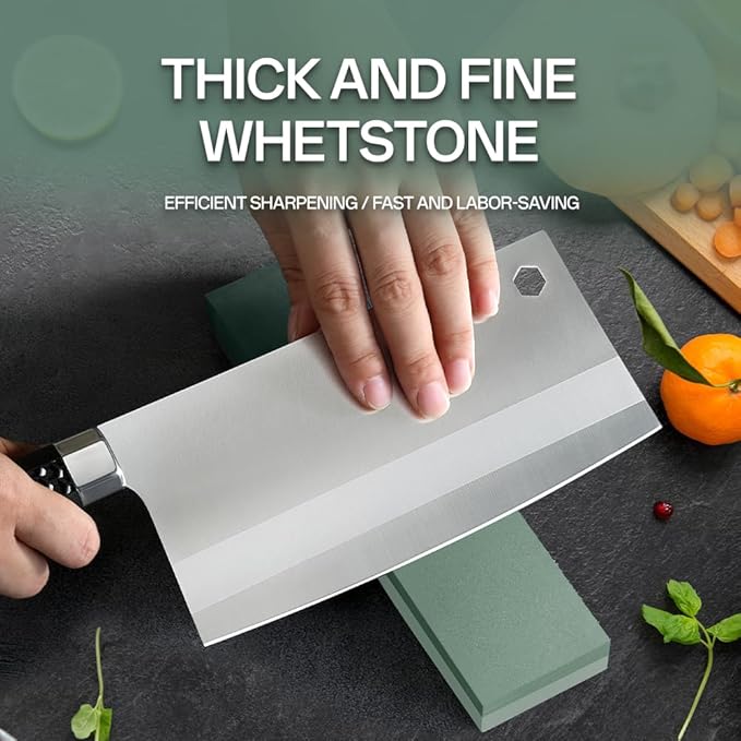 YKLP Knife Sharpening Stone,Whetstone Set Kitchen Knife Sharpener Stone 2 Side 400/1000 Grit,Wet Stones for Sharpening Chisel Blades, Knives, Scissor Blades with Non-slip Rubber Base and Angle Guide