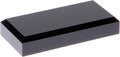 Plymor Black Acrylic Rectangular Beveled Display Base, 4" W x 2" D x 0.75" H, Pack of 2