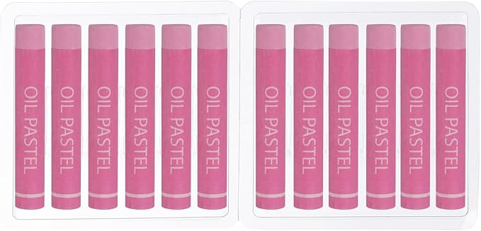 PATIKIL Pink Oil Pastels, 12Pcs Soft Oil Crayons Creamy Pastels Stick Art Supplies for Art Painting Drawing Blending Graffiti for Artists Beginners