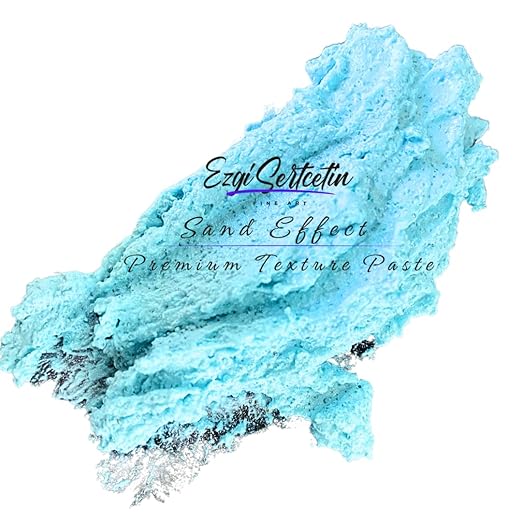 Premium Sand Effect Texture Paste | 6oz by Volume | Unique Metallic Colors | Excellent Sand Texture Effect | by Ezgi Sertcetin (Metallic Blue Marine)