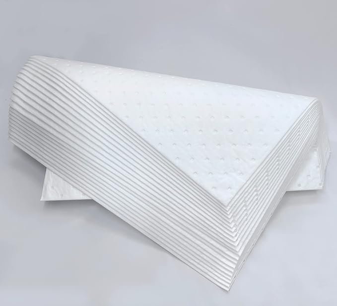 Heavyweight Oil Absorbing Pads,White Absorbing Heavy Weight Oil-Only Absorbent Mat Pad (20 Pads,15" x 20"')…
