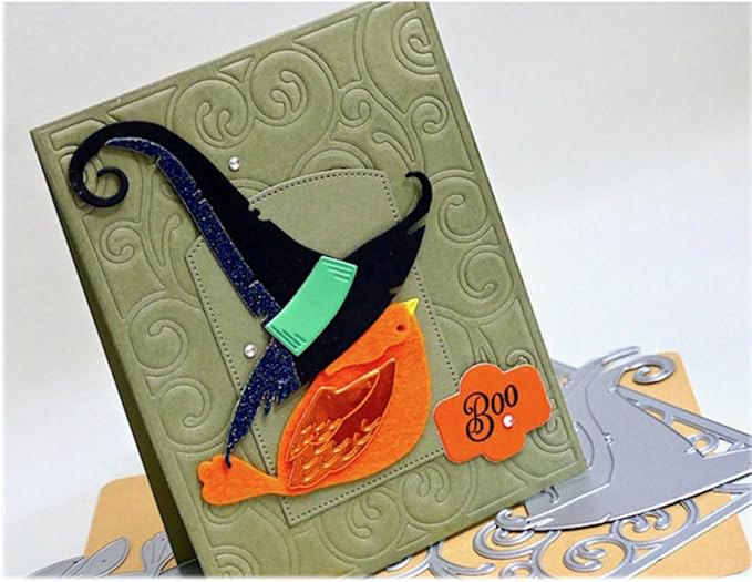 Cutting Dies Metal Stencils Scrapbooking Tools Flowers Lace Frame DIY Embossing Template for Paper Card Making Album Arts Crafts Supplies (Halloween Vine Frame-11.1x14.3cm)