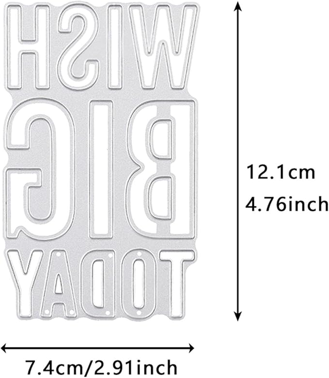 Cutting Dies Metal Stencils Scrapbooking Tools Flowers Lace Frame DIY Embossing Template for Paper Card Making Album Arts Crafts Supplies (Wish Big Today-7.4x12.1cm)