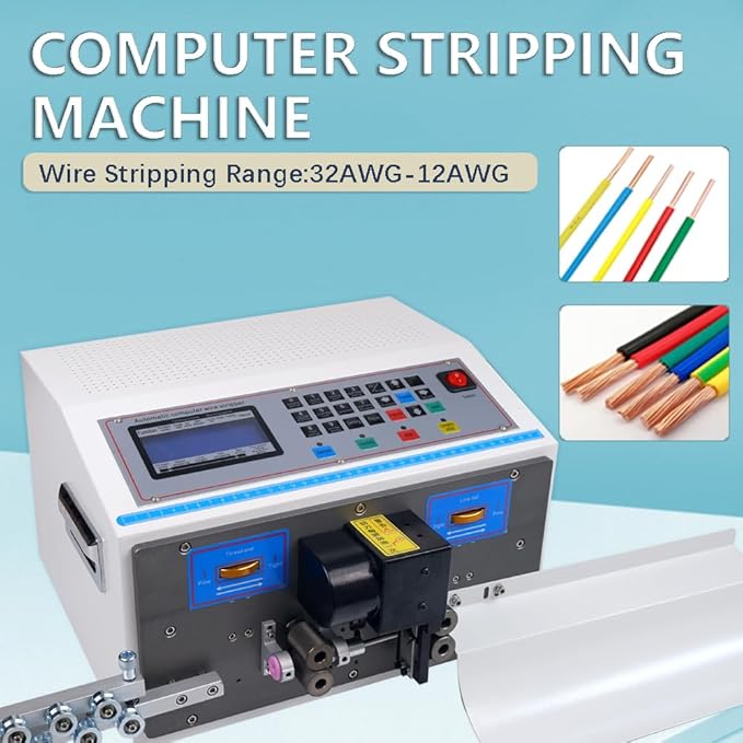 Automatic Wire Stripping Machine for 32-12AWG Copper Wires, Electronic wire cutting machine Computer stripping machine
