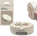 KEARING Magnetic Pin Cushion with Storage Drawer - Strong Magnet Pin Holder for Sewing - Beige Pincushion Caddy Organizer for Quilting Pins, Paper Clips, Screws - Sewing Accessories