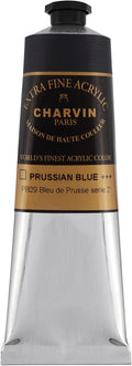 Charvin Extra Fine Professional Acrylic Paint - Prussian Blue, 150ml Tube, Triple-Milled, Lightfast Pigments, Open Stock Artist Acrylic Paints in Nature-Inspired Hues
