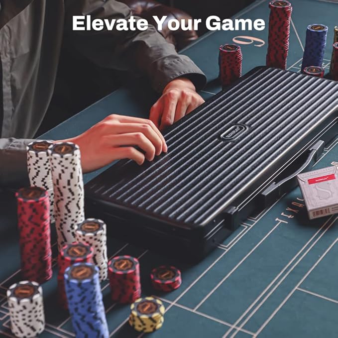 SLOWPLAY Nash Clay Poker Chips, 14 Grams Heavyweight Clay Composite, 40mm Large Chips in Bulk, Pack of 50 with Denomination of 50