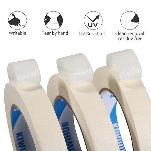 White Painters Tape,1" x 60 Yards x 5 Rolls (300 Yards Total) - Medium Adhesive Masking Tape for Painting,Labeling,DIY Crafting,Decoration and School Projects