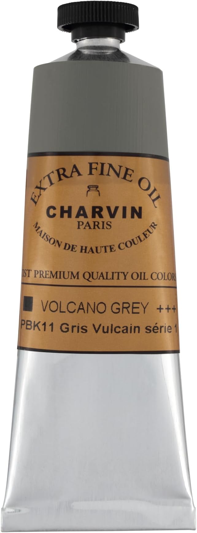 Charvin Extra Fine Oil Paint, Vulcain Grey 60 mL - Triple-Milled, Rich Texture, Poppy Oil-Based, Light-Fast, Handmade, Archival Quality